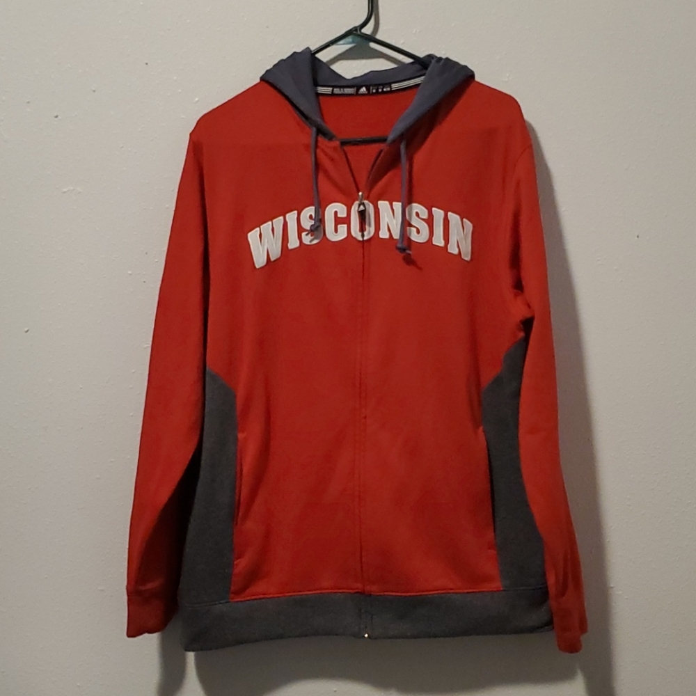 Adidas Wisconsin Climawarm Medium Zip Up Sweater